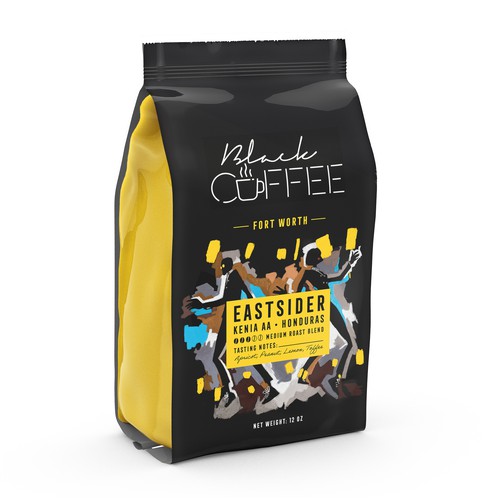 Roasted coffee packaging with the title 'Coffee Bag Graphic Design'