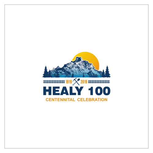 Celebration logo with the title 'mount centennital logo concept for healy 100 celebration'