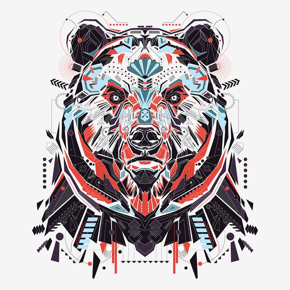 Shape illustration with the title 'Grizzly Illustration'