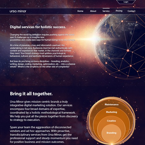 Space website with the title 'ursa minor'