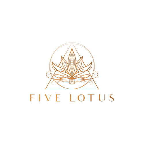 Lotus design with the title 'FIVE LOTUS logo'