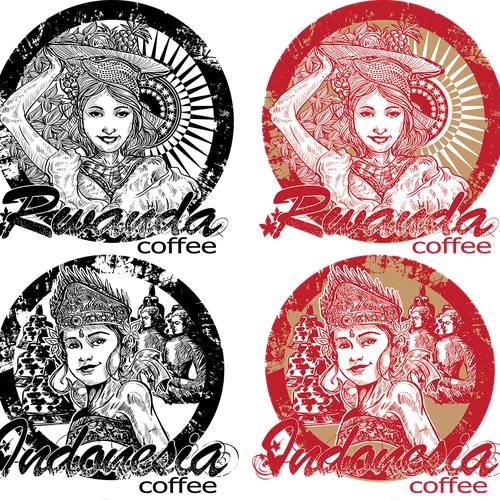 Logo illustration with the title 'Premium Coffee Brand is looking for an identity for their packaging. Great Rewards!'