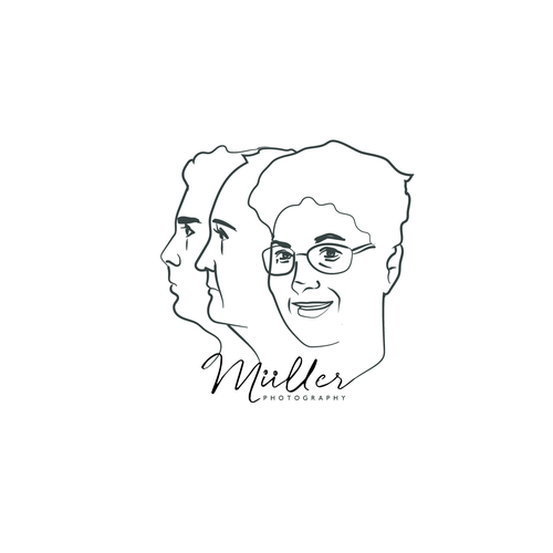 Family business logo with the title 'Line drawing portrait for family business logo'