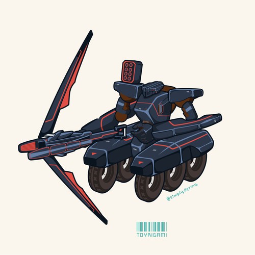 Robot illustration with the title 'Toyrigami'