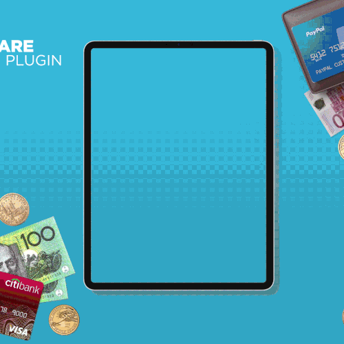 Payment design with the title 'Square up with plugin form.'