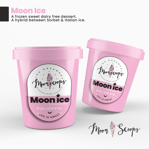 Package label with the title 'Italian Ice Cream Label Design'