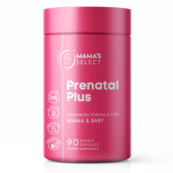 Pink label with the title 'Prenatal Vitamin'
