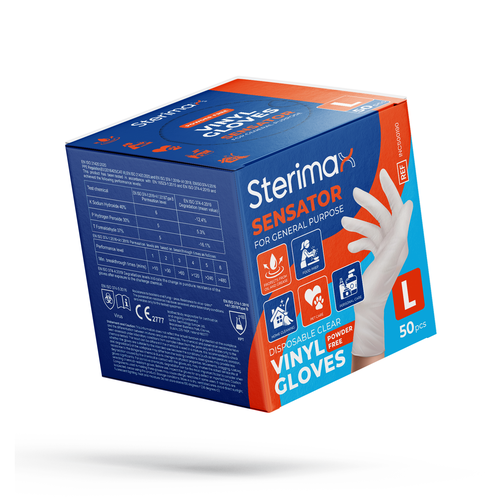 Retail packaging with the title 'Design retail shelf box for disposable gloves'