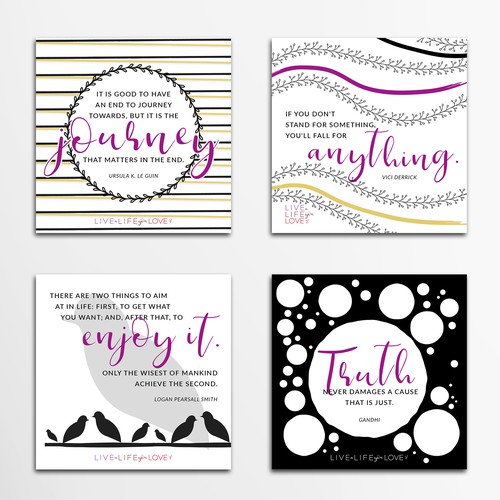 Quote design with the title 'Custom patterns for instagram posts'