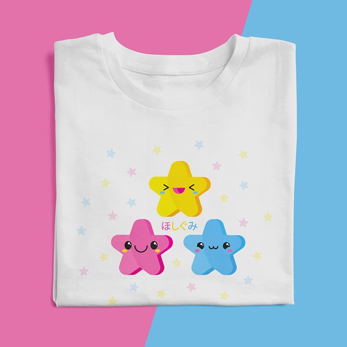 Kawaii design with the title 'Kawaii stars vector illustration shirt design '