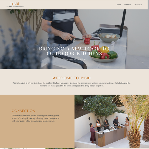 Dubai design with the title 'The IYBRI website presents a new standard for outdoor kitchen design, combining luxury, mobility, and premium craftsmanship with an immersive, visually rich digital experience.'