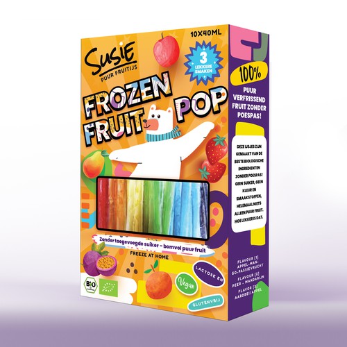 Ice cream packaging with the title 'Kids ICEPOPS- Ice Cream Packaging Design'