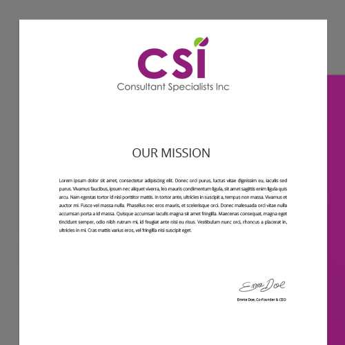 Subtle logo with the title 'Logo for Consultant Specialists, Inc.'