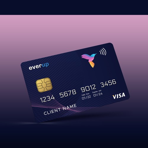 Credit card design with the title 'Debit / Credit Card Design'
