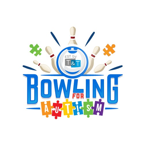 Autism design with the title 'Bowling For Autism'
