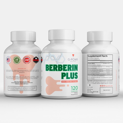 White background design with the title 'Jar packaging label'