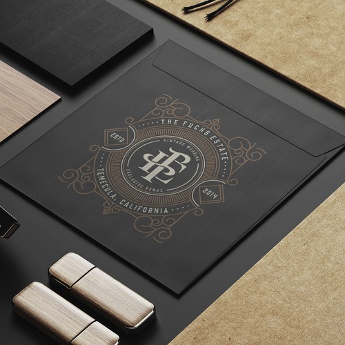 Baroque logo with the title 'Vintage Retro Logo Wedding Venue'