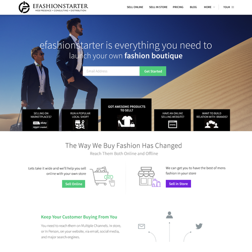 Parallax design with the title 'Alluring webdesign for luxury digital marketing agency'