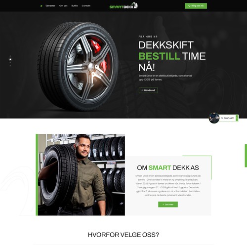 Automotive website with the title 'Powerfull website to a Tire bussiness.'