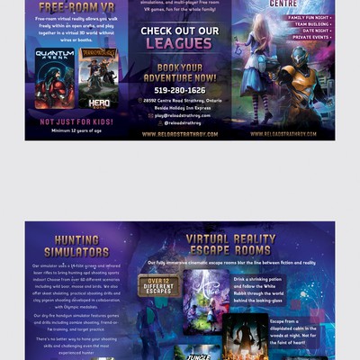 Amusement Centre Tri-fold Brochure - VR Games & Escape Rooms