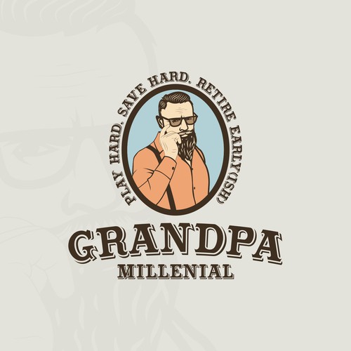 Adult design with the title 'Handdrawn hipster man logo'