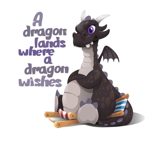 Cute artwork with the title 'Dragon Cartoon'