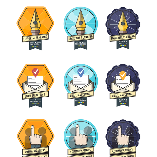 Icon illustration with the title 'Badge design for Nonprofit Marketing'