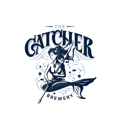 Mermaid logo with the title 'Logo concept for a brewery'