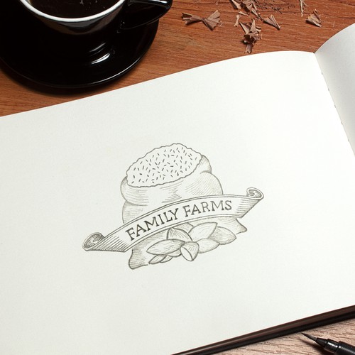 Almond logo with the title 'Organic farm logo'