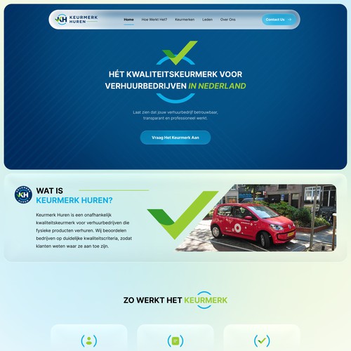 UX/UI website with the title 'Keurmerk Huren Website'