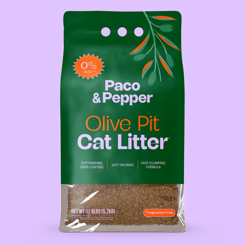 Design with the title 'Cat Litter Packaging - Complete rebranding'