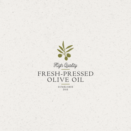 Cooking design with the title 'Logo for Fresh-Pressed Olive Oil'