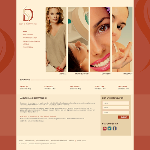 Women website with the title 'Web Design For Solano Dermatology'