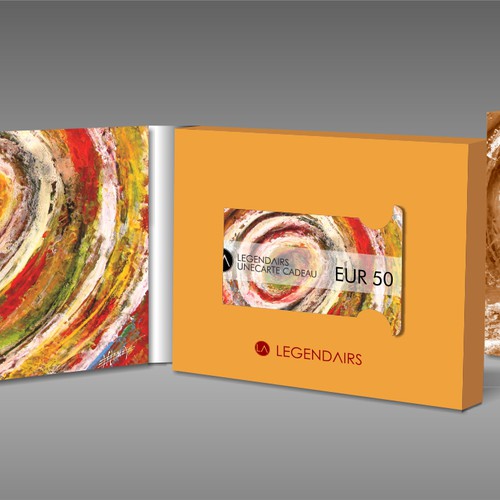Painted packaging with the title 'card package'
