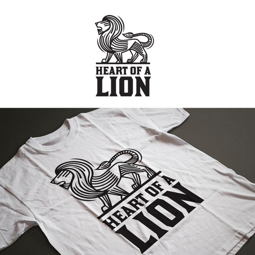 Hawaiian shirt logo with the title 'Heart of lion '
