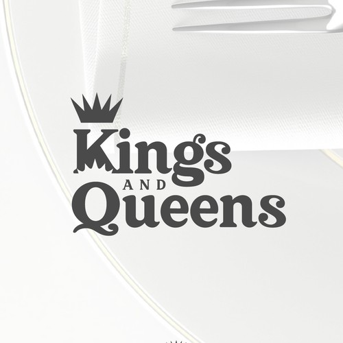 Cutlery logo with the title 'Kings & Queens Logo Design'