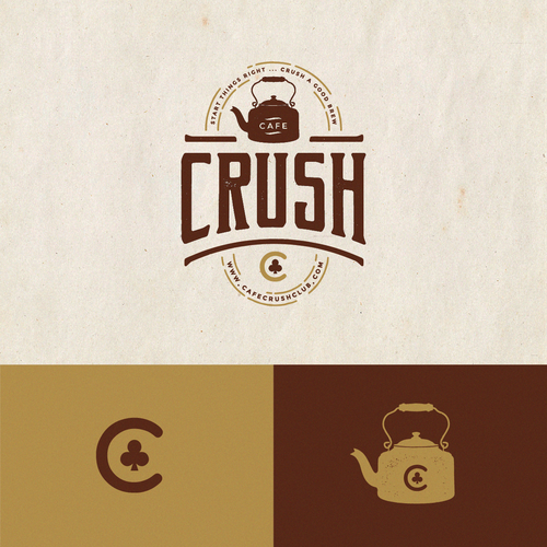 Distressed logo with the title 'Cafe Crush'