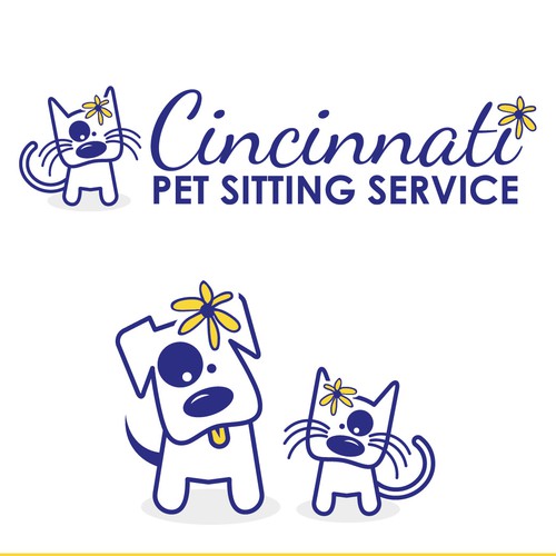 Pet sitting logo with the title 'Pet Sitting Service'