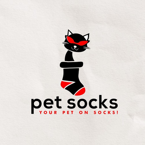 Sock design with the title 'Cute and Funky Logo for Petsocks'