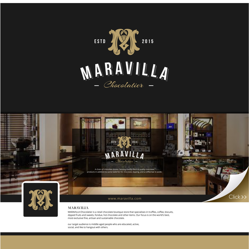 Luxury brand with the title 'Luxurious Maravilla Chocolatier'