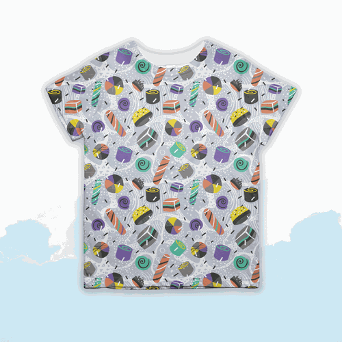 Modern illustration with the title 'Fun modern kids pattern'
