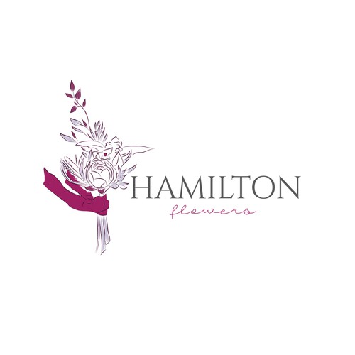 Bloom logo with the title 'Logo concept for flower boutique Hamilton flowers'