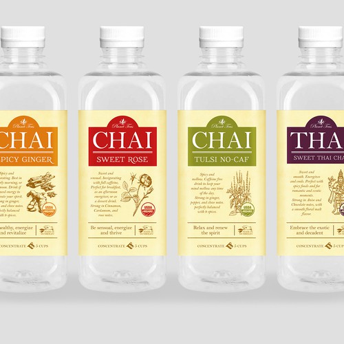 Tea label with the title 'Vintage labels for hand-crafted teas'