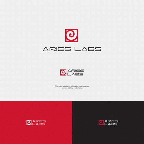 Zodiac logo with the title 'Brand identity for Aries Labs'