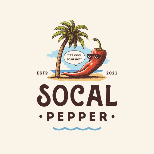 Beach logo with the title 'Socal Pepper'