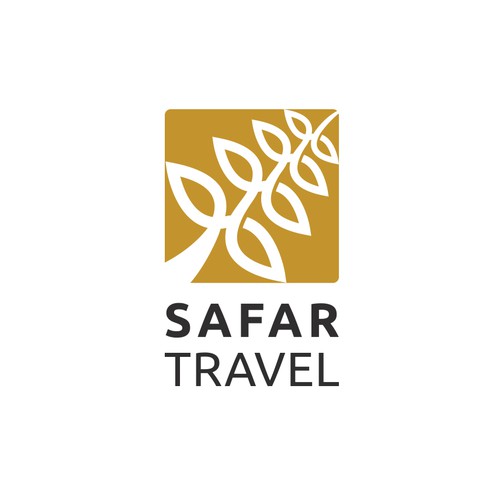 Square brand with the title 'fern logo for safar travel'