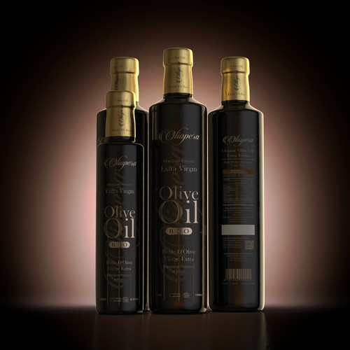 Gourmet design with the title 'Olive Oil Label Design'