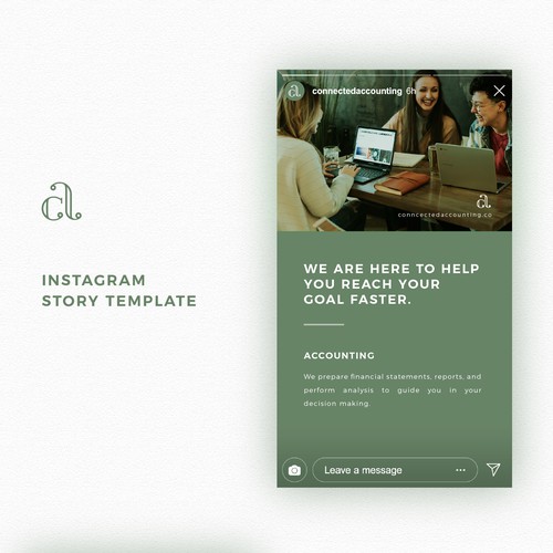 Social networking design with the title 'Social Media pack for CONNECTED ACCOUNTING firm.'