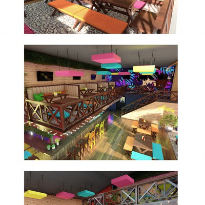 Interior Revamp & Visualization for Monoloco Bar, Antiqua Guatemala