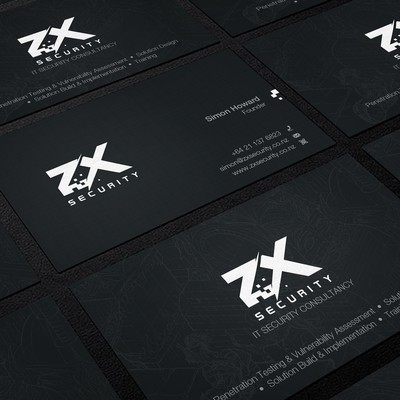 Create a tech-inspired business card for an IT Security Company